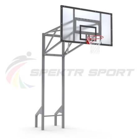 Купить Стойка баскетбольная уличная усиленная со щитом из оргстекла, кольцом и сеткой SP D 413 в Амурске 
