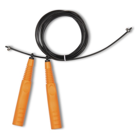 Купить Скакалка высокооборотная Кроссфит стальной шнур в оплетке 2.9 м чёрно-оранжевая в Амурске 
