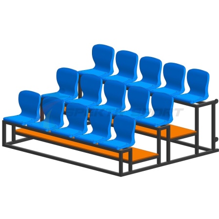 Купить Трибуна мобильная 3 ряда сиденья пластиковые на 15 мест в Амурске 